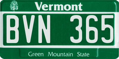 VT license plate BVN365