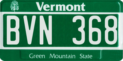 VT license plate BVN368
