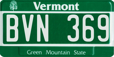 VT license plate BVN369