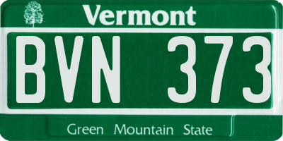 VT license plate BVN373