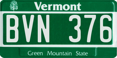 VT license plate BVN376