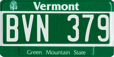 VT license plate BVN379
