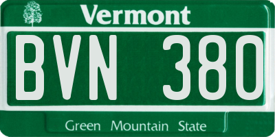 VT license plate BVN380
