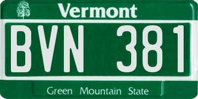 VT license plate BVN381