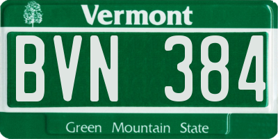 VT license plate BVN384