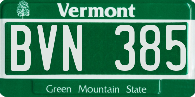 VT license plate BVN385
