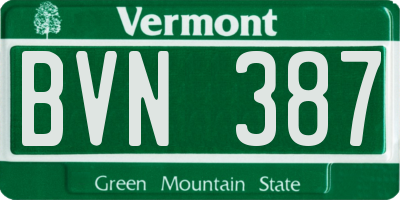 VT license plate BVN387