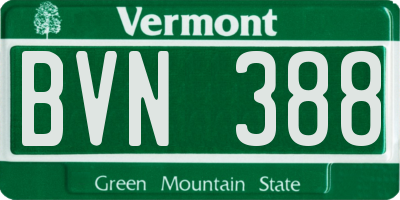 VT license plate BVN388