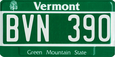 VT license plate BVN390