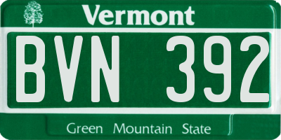 VT license plate BVN392