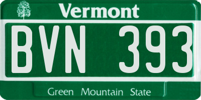 VT license plate BVN393