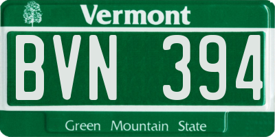VT license plate BVN394