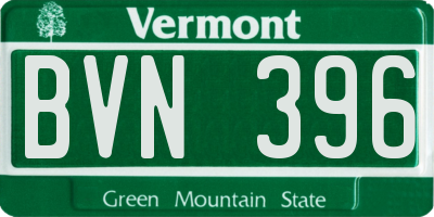 VT license plate BVN396