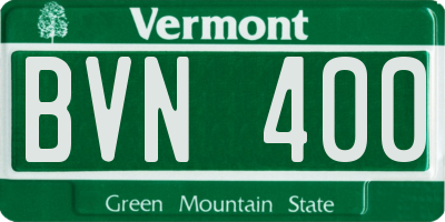 VT license plate BVN400