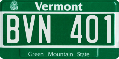VT license plate BVN401