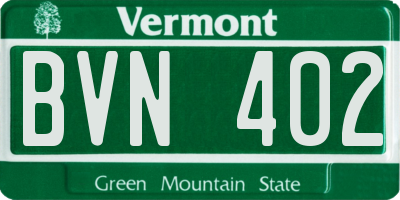 VT license plate BVN402
