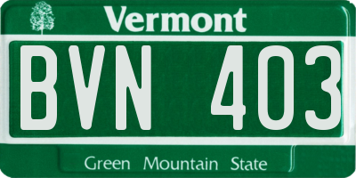 VT license plate BVN403
