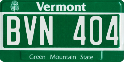 VT license plate BVN404