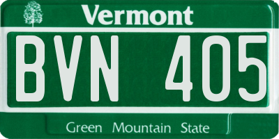 VT license plate BVN405