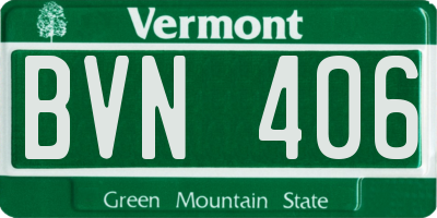 VT license plate BVN406