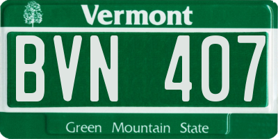 VT license plate BVN407