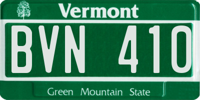 VT license plate BVN410