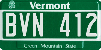 VT license plate BVN412