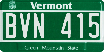 VT license plate BVN415