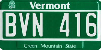 VT license plate BVN416