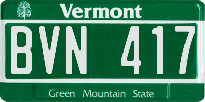 VT license plate BVN417