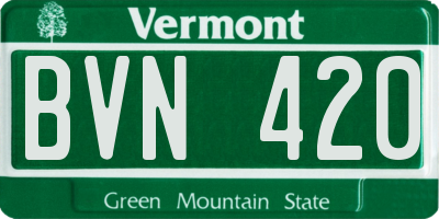 VT license plate BVN420