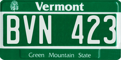 VT license plate BVN423