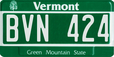 VT license plate BVN424