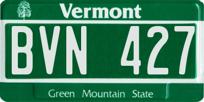 VT license plate BVN427