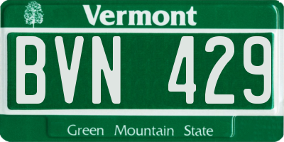 VT license plate BVN429