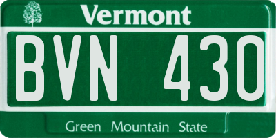 VT license plate BVN430