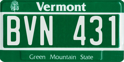 VT license plate BVN431