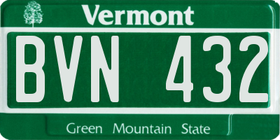 VT license plate BVN432