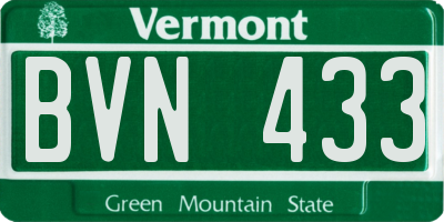 VT license plate BVN433