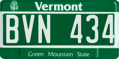 VT license plate BVN434