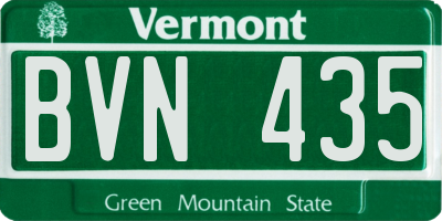 VT license plate BVN435