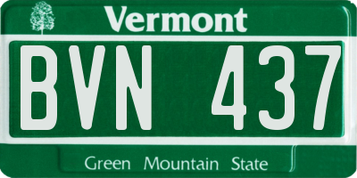 VT license plate BVN437