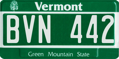 VT license plate BVN442