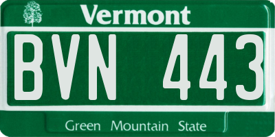 VT license plate BVN443