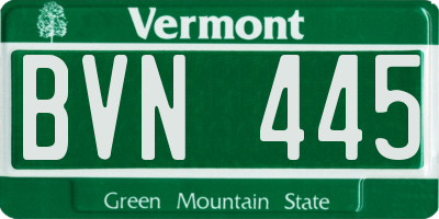 VT license plate BVN445
