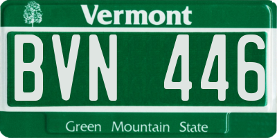 VT license plate BVN446