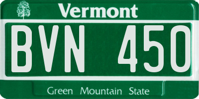 VT license plate BVN450