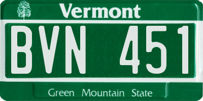 VT license plate BVN451