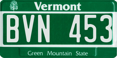 VT license plate BVN453