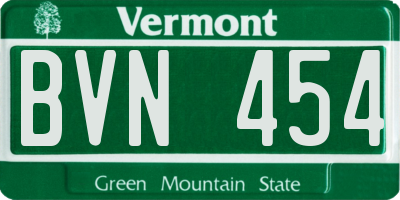 VT license plate BVN454